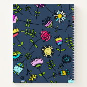 Launisches florales Muster Art Design Notizblock (Rückseite)