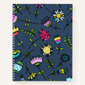 Launisches florales Muster Art Design Notizblock (Vorderseite)