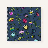 Launisches florales Muster Art Design Notizblock (Vorderseite)