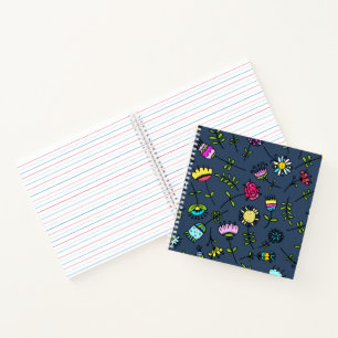 Launisches florales Muster Art Design Notizblock