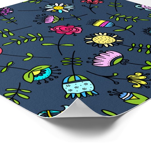 Launisches florales Muster Art Design Poster (Ecke)