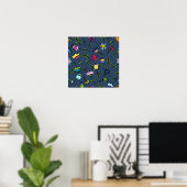 Launisches florales Muster Art Design Poster (Heimbüro)
