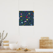 Launisches florales Muster Art Design Poster (Küche)