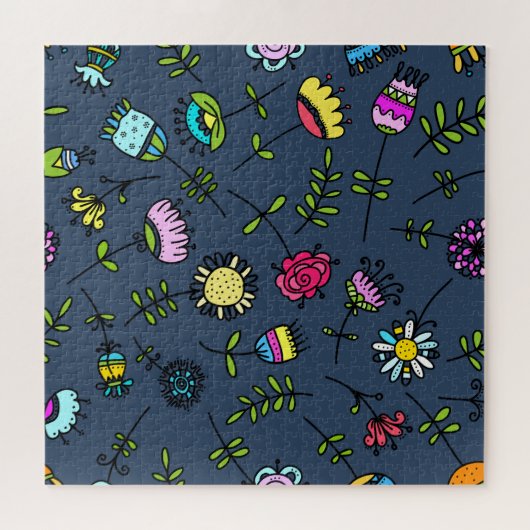 Launisches florales Muster Art Design Puzzle (Horizontal)