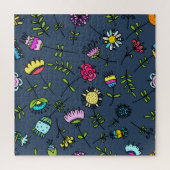 Launisches florales Muster Art Design Puzzle (Vertikal)