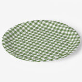 Launisches Grün Gingham  Pappteller (Schrägansicht)