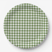 Launisches grünes Gingham Pappteller (Vorderseite)