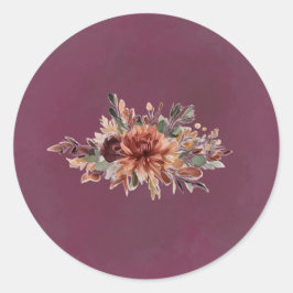 Launisches Herbst-Blumenumschlag-Siegel-Sticker Runder Aufkleber