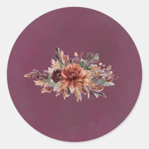 Launisches Herbst-Blumenumschlag-Siegel-Sticker Runder Aufkleber