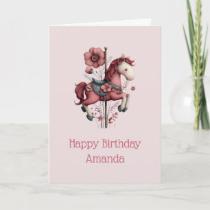 Launisches Karussellpferd Bild Geburtstag Karte