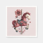 Launisches Karussellpferd Bild Serviette (Vorderseite)