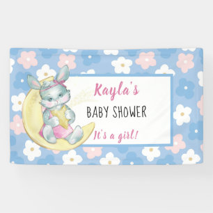Launisches Mädchen-Hasen-Baby-Shower individuell a Banner
