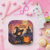 Launisches Mädchen Hexe Halloween Geburtstagsfeier Pappteller (Party)