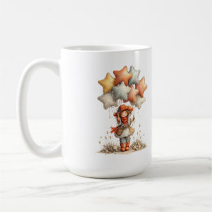 Launisches Mädchen mit Ballons Cottagecore Fantasi Kaffeetasse