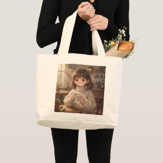 Launisches Mädchen mit Kaffeetüte Tasche