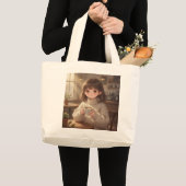 Launisches Mädchen mit Kaffeetüte Tasche (Vorderseite (Produkt))