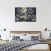 Launisches Mädchen Mond Traum Fantasy Szene Leinwanddruck (Insitu (Schlafzimmer))