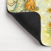 Launisches Mädchen und orange Katze Garten-Mauspad Mousepad (Ecke)