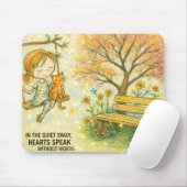Launisches Mädchen und orange Katze Garten-Mauspad Mousepad (Mit Mouse)