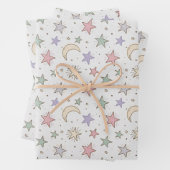 Launisches Mondsternmuster Geschenkpapier Set (Beispiel)