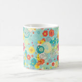 Launisches Pastell-Blumen-Knopf-Muster Kaffeetasse (Mittel)