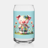 Launisches Patchwork-Schwein im Blumen Garten Dosenglas (Rückseite)