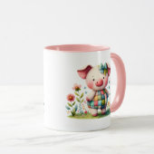 Launisches Patchwork-Schwein im Blumen Garten Tasse (VorderseiteRechts)