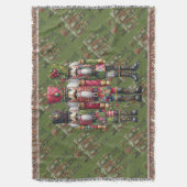 Launisches Patchwork-Weihnachts-Nussknacker-Trio Decke (Vorderseite Vertikal)
