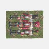 Launisches Patchwork-Weihnachts-Nussknacker-Trio Fleecedecke (Vorderseite (Horizontal))
