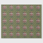 Launisches Patchwork-Weihnachts-Nussknacker-Trio Geschenkpapier (Flach)