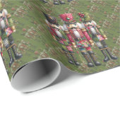 Launisches Patchwork-Weihnachts-Nussknacker-Trio Geschenkpapier (Rolleneckpunkt)
