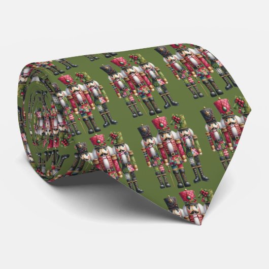Launisches Patchwork-Weihnachts-Nussknacker-Trio Krawatte (Gerollt)