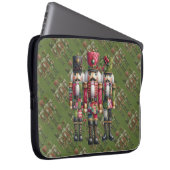 Launisches Patchwork-Weihnachts-Nussknacker-Trio Laptopschutzhülle (Vorne Rechts)