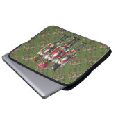 Launisches Patchwork-Weihnachts-Nussknacker-Trio Laptopschutzhülle (Vorne Knopf)
