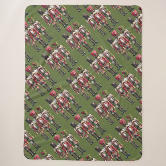 Launisches Patchwork-Weihnachts-Nussknacker-Trio Sherpadecke (Vorderseite)
