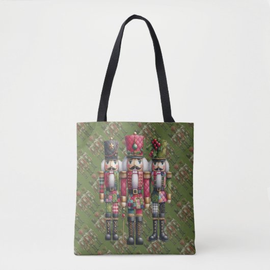 Launisches Patchwork-Weihnachts-Nussknacker-Trio Tasche (Vorderseite)