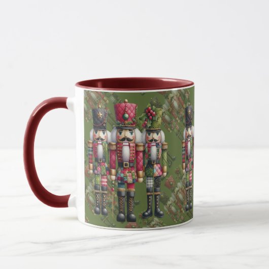 Launisches Patchwork-Weihnachts-Nussknacker-Trio Tasse (Links)