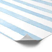 Launisches Rahmen Blau Streifen Hochzeit Willkomme Poster (Ecke)