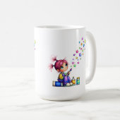 Launisches Regenbogen-Stern-Maler-Mädchen Kaffeetasse (VorderseiteRechts)