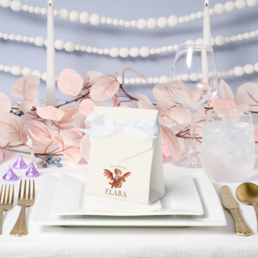 Launisches Rittermädchen und Drache Erster Geburts Geschenkschachtel (Hochzeit)