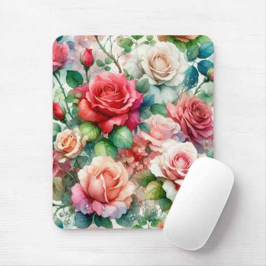 Launisches Rosenmuster Mousepad (Mit Mouse)