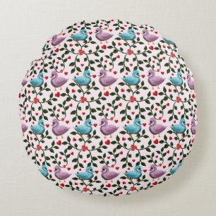 Launisches Schwan-Blumenmuster Rundes Kissen