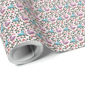 Launisches Schwanen-Blumenmuster Geschenkpapier (Rolleneckpunkt)
