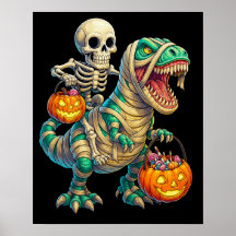 Launisches Skelett reitet auf einer Mumien-T-Rex H