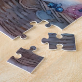 Launisches Sternengucker-Mädchen Aquarell Puzzle (Seite)