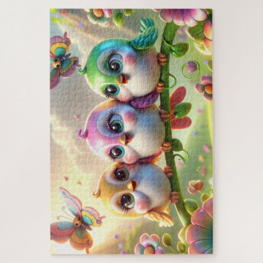 Launisches Trio der Frühlingsliedvögel Puzzle (Vertikal)