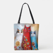 Launisches Trio von Katzen Tasche (Rückseite)