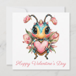 Launisches Valentinstags-Käferherz Karte