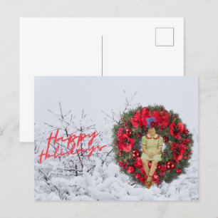 Launisches Vintage-Mädchen Weihnachten Ferien