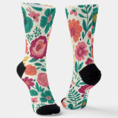 Launisches Volkstümliches Blumenmuster Socken (Gewinkelt)